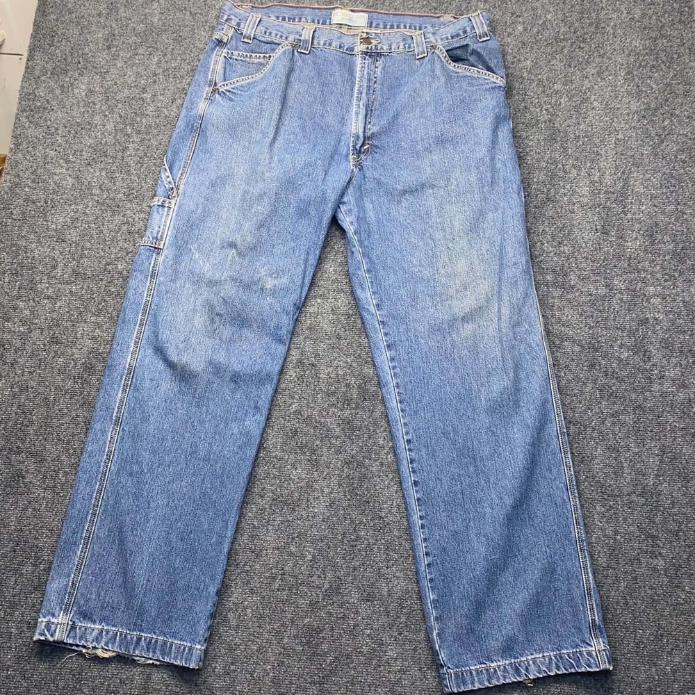 Levi's Carpenter Jeans Men 38x32 Blue 100% Cotton Medium Wash Signature Workwear - Picture 2 of 12